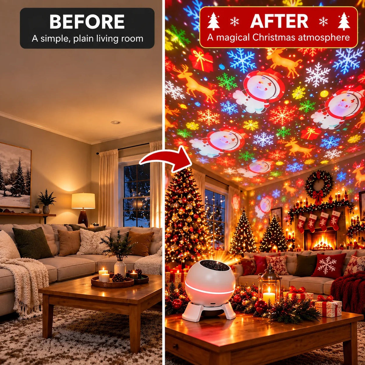 Christmas Projector with Animated Light Patterns