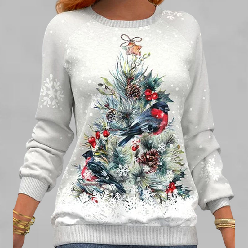 Christmas Tree Print Sweatshirt