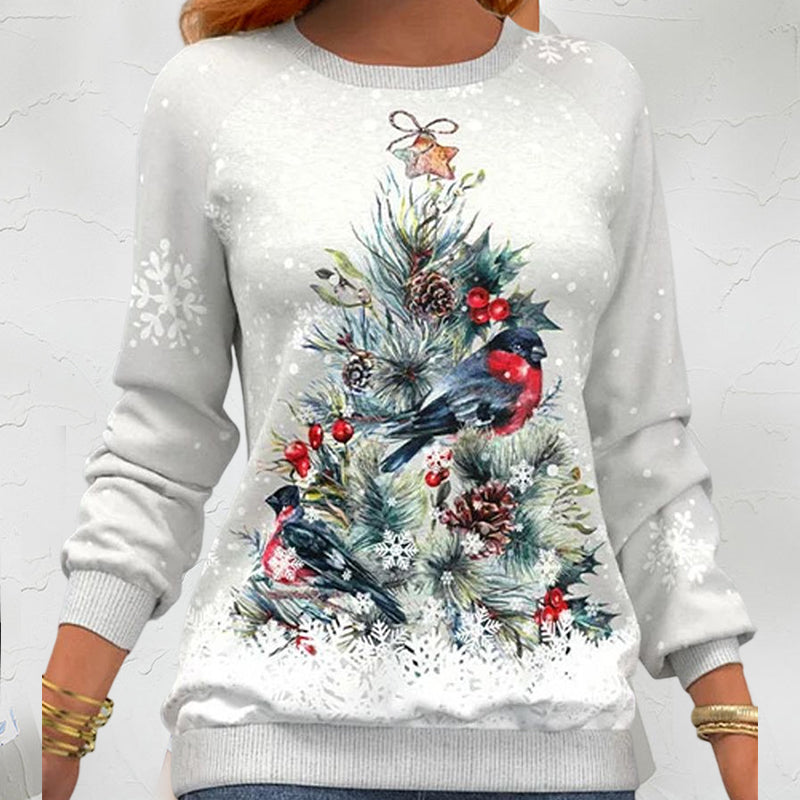 Christmas Tree Print Sweatshirt