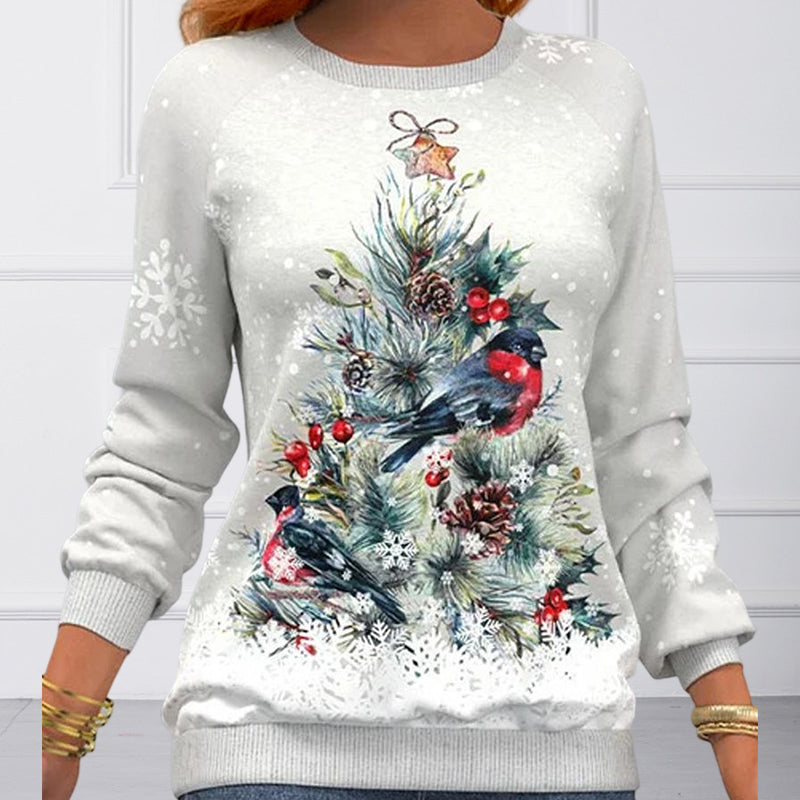 Christmas Tree Print Sweatshirt