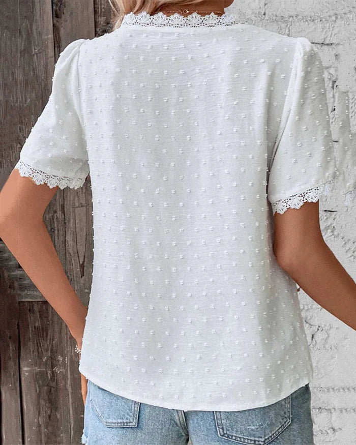 Image of Christy | Women's V-Neck Puff Sleeve Blouse
