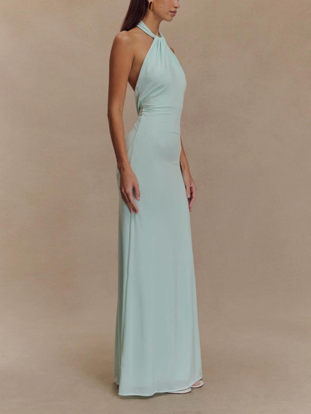 Image of Claire | Women's Halter Bodycon Maxi Dress