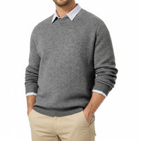 Classic Fit Crew Neck Sweater for Men