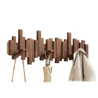 Coat Rack in Piano Style - Walnut/Beech Wood - Elegant Design