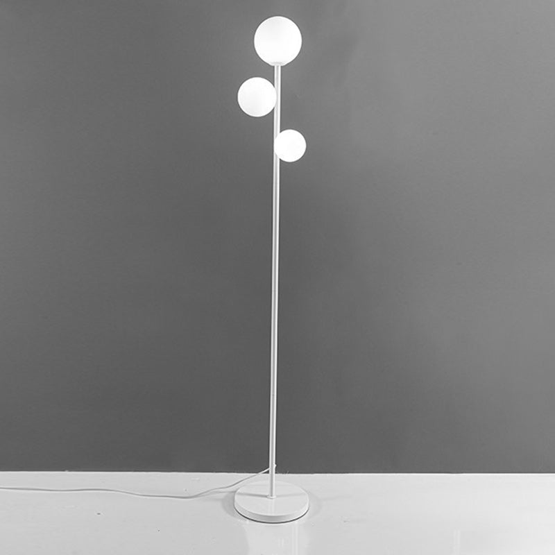Contemporary 3-Light Acrylic and Iron Globe Standing Floor Lamp for Bedroom