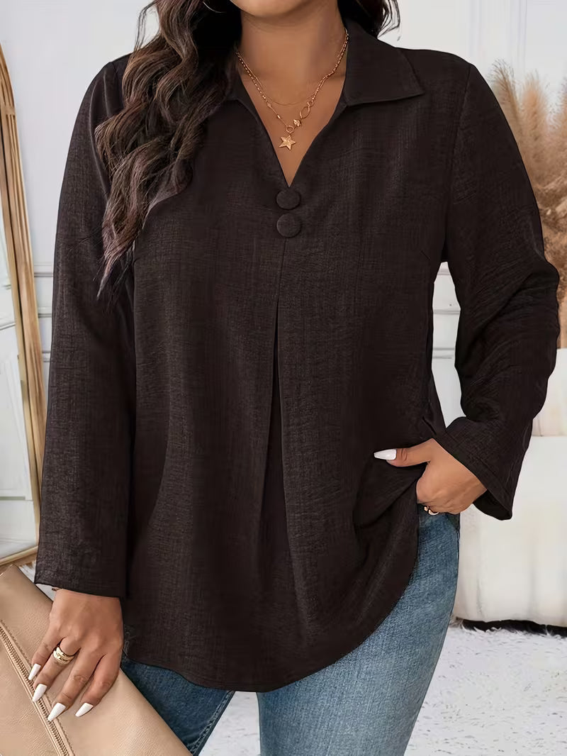 Image of Deborah | Women's Long Sleeve Button Front Blouse