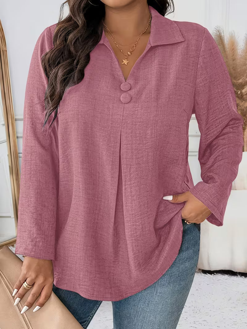 Image of Deborah | Women's Long Sleeve Button Front Blouse