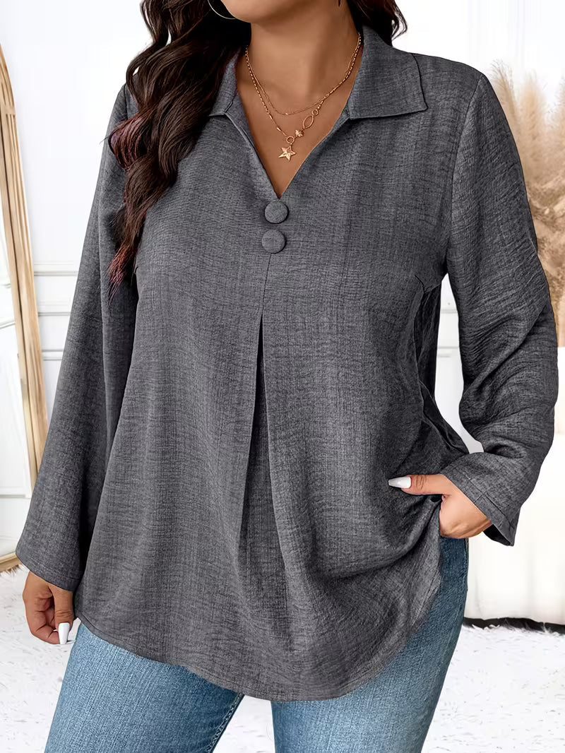 Image of Deborah | Women's Long Sleeve Button Front Blouse