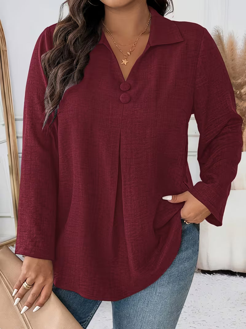 Image of Deborah | Women's Long Sleeve Button Front Blouse