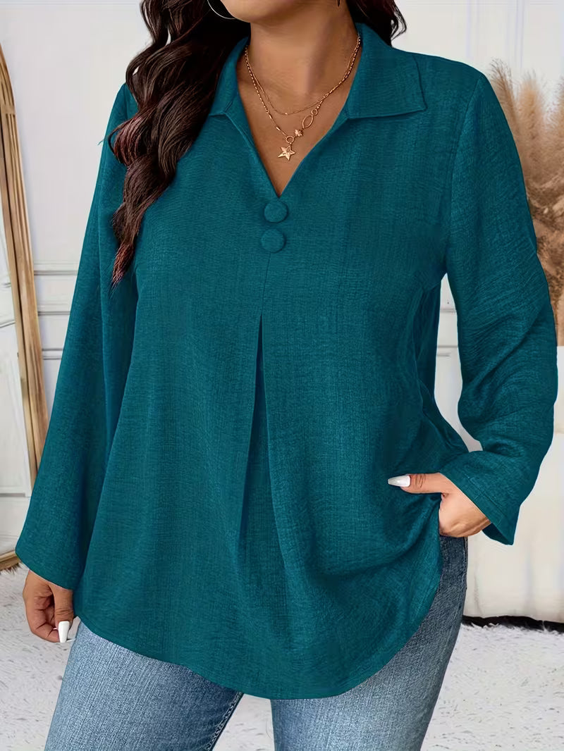 Image of Deborah | Women's Long Sleeve Button Front Blouse