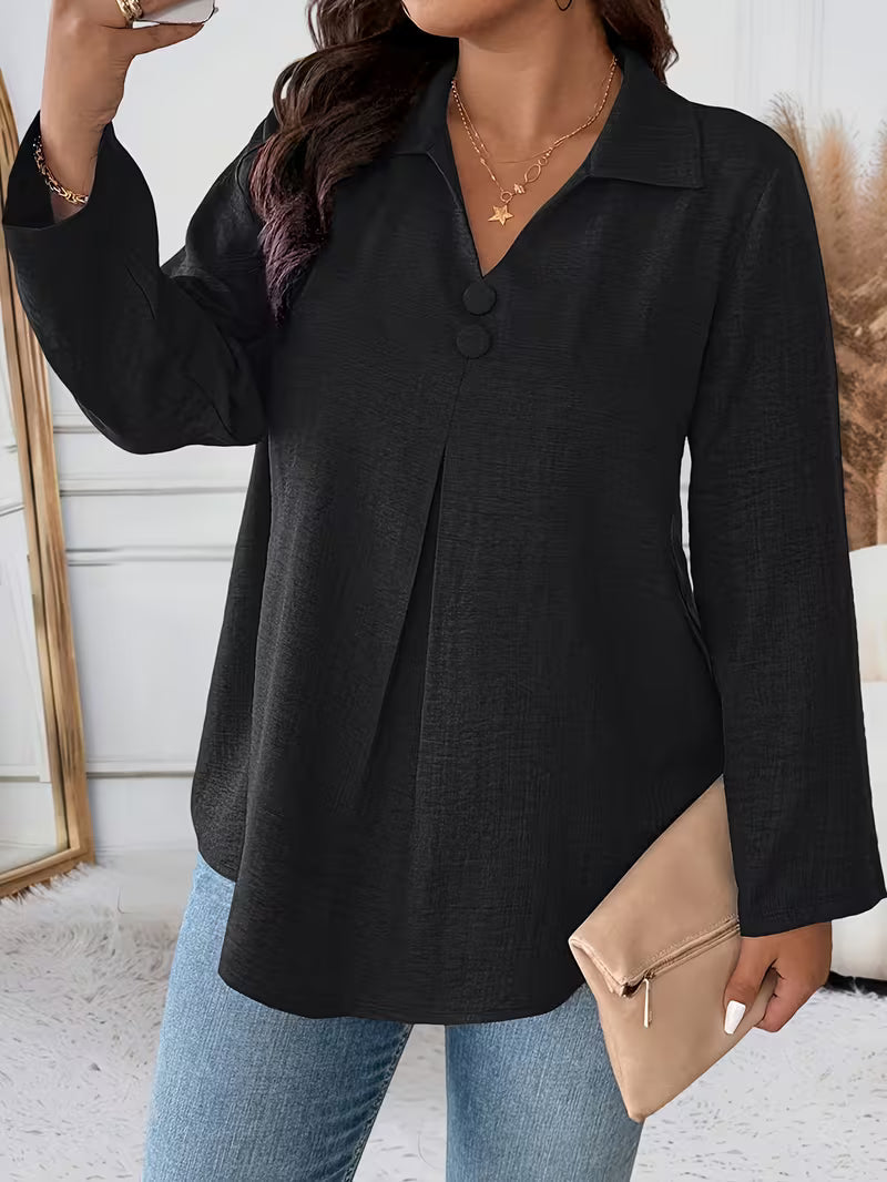 Image of Deborah | Women's Long Sleeve Button Front Blouse