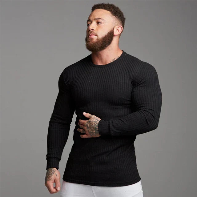 Image of Derrick | Men's Long Sleeve Ribbed Sweater