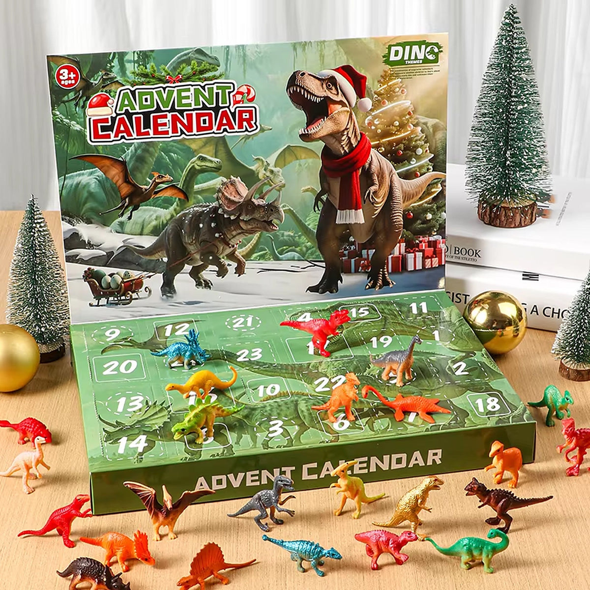 Dinosaur Advent Calendar - 24 Dinosaur Figures Christmas Countdown