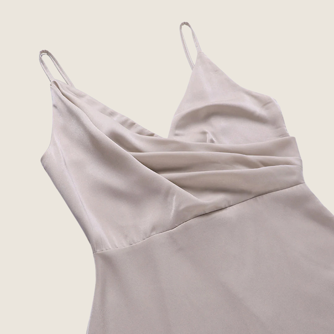 Image of Dominique | Women's V-Neck Slip Midi Dress