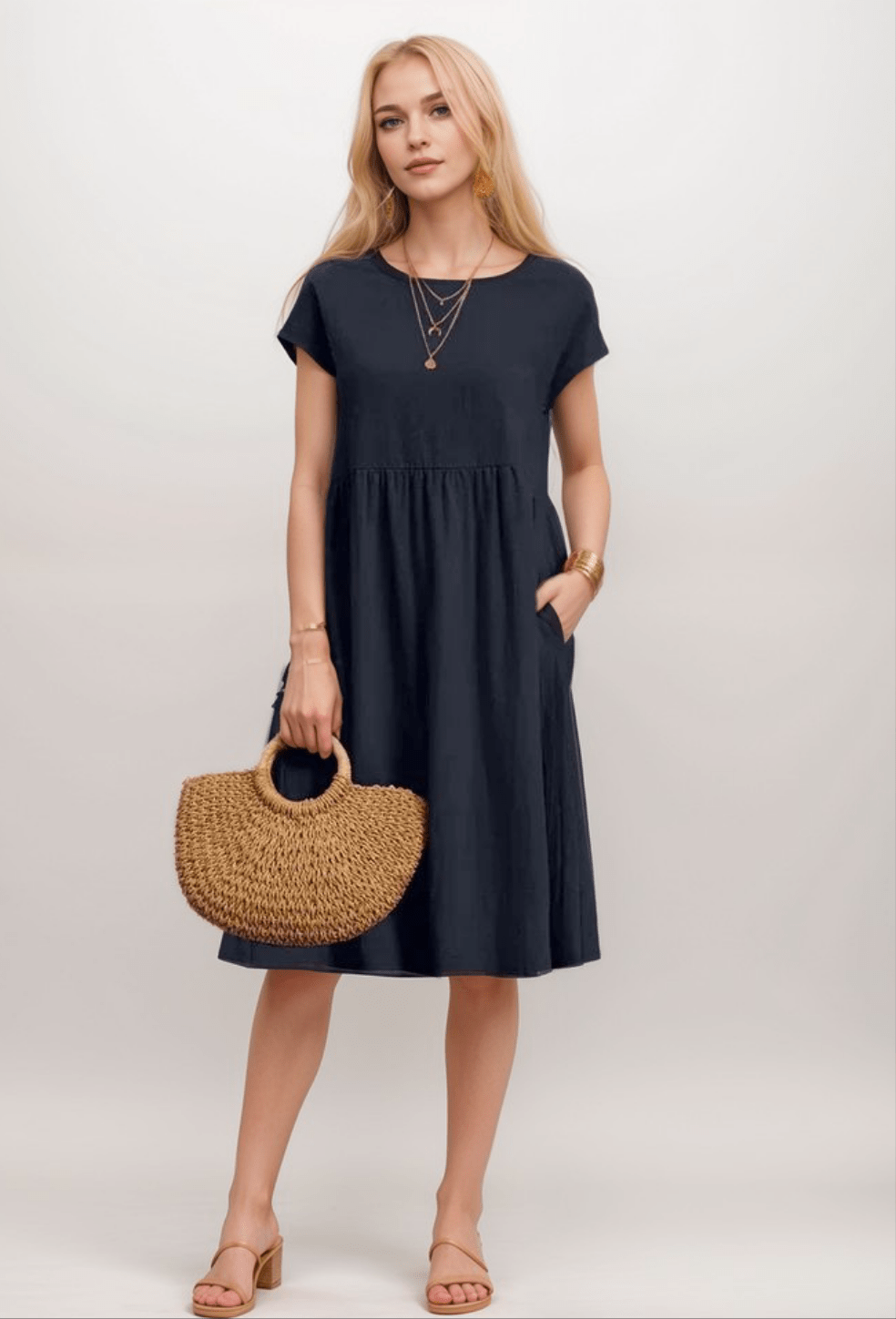 Image of Ellen | Women's Casual A-Line Midi Dress