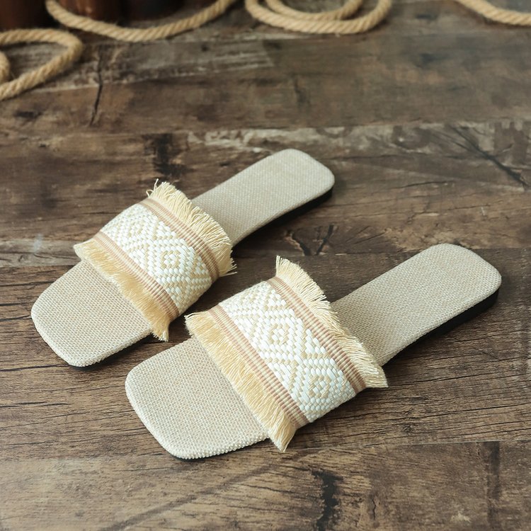 Image of Ellen | Women's Fringe Slides Sandals