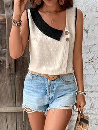Ellen | Women's Sleeveless Asymmetrical Blouse