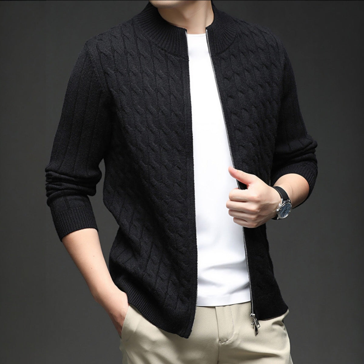 Image of Elliott | Men's Zip Up Cardigan