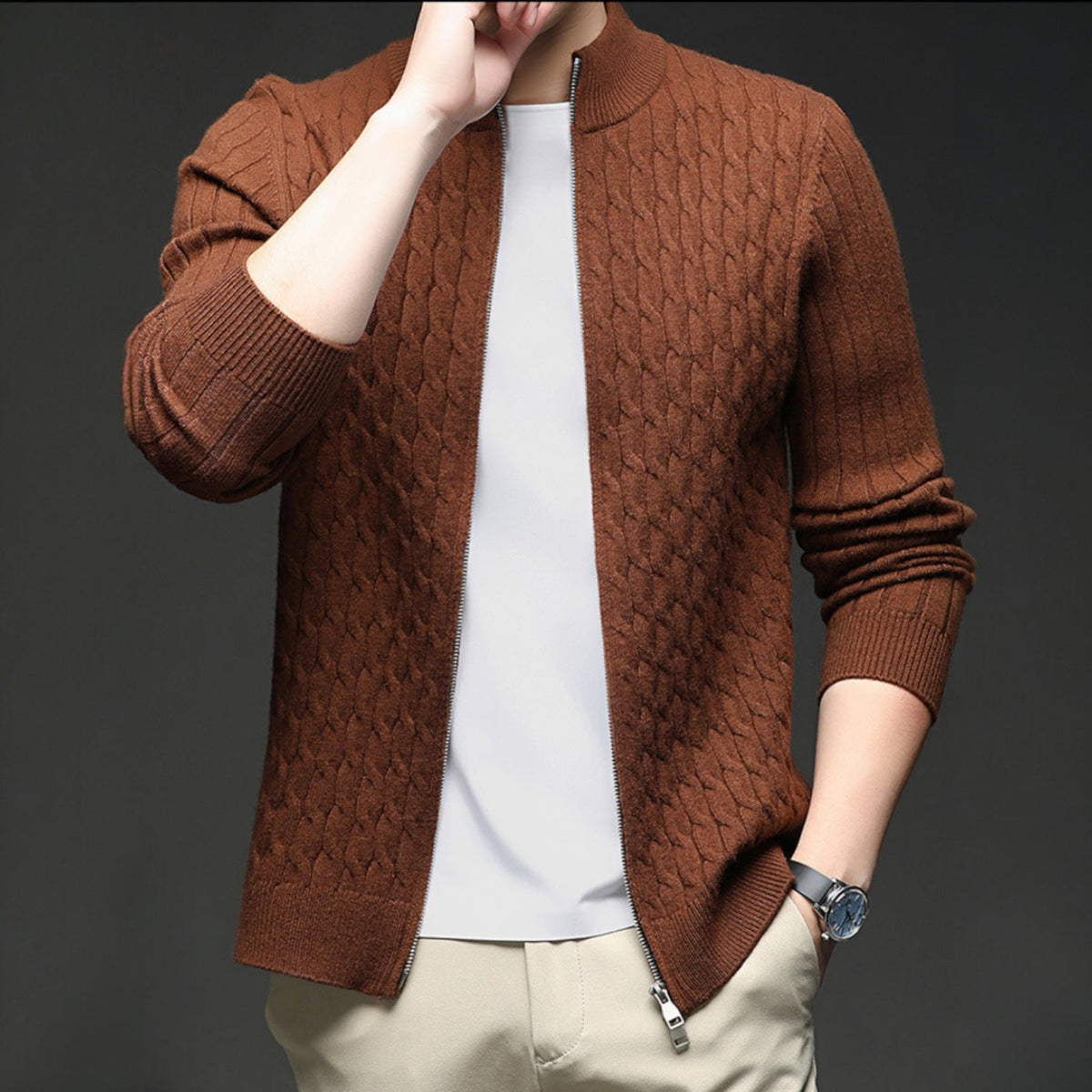 Image of Elliott | Men's Zip Up Cardigan