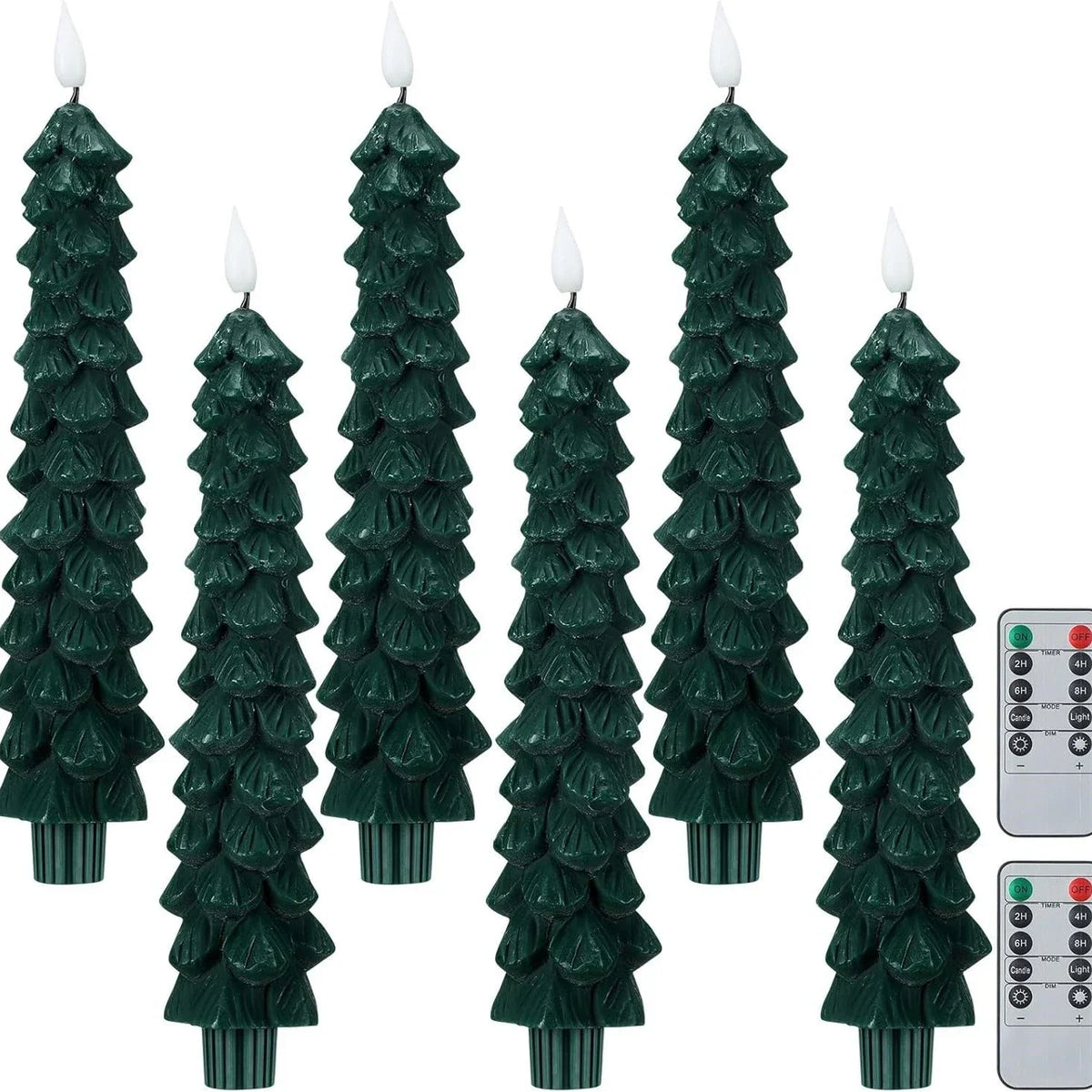 Flameless Christmas Candles with Flickering LED Light and Remote Control Timer