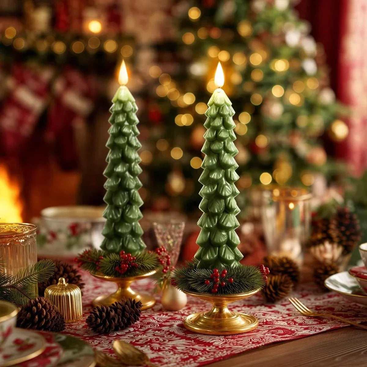 Flameless Christmas Candles with Flickering LED Light and Remote Control Timer