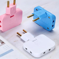 Flat Plug Adapter - 1 to 3 Outlet Splitter for Tight Spaces