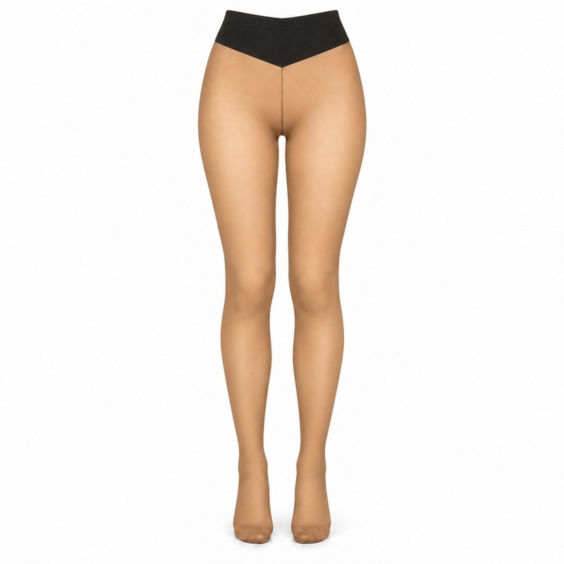 Fleece-Lined Tights with Sheer Look