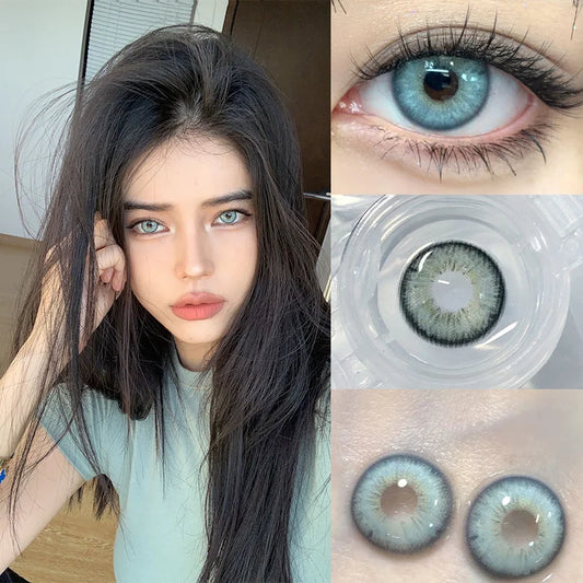 Bel Hills | 1 Pair New Colored Contact Lenses with Diopters Natural Lenses Blue Lenses Bestsellers Green Pupil Cosmetics Fast Shipping