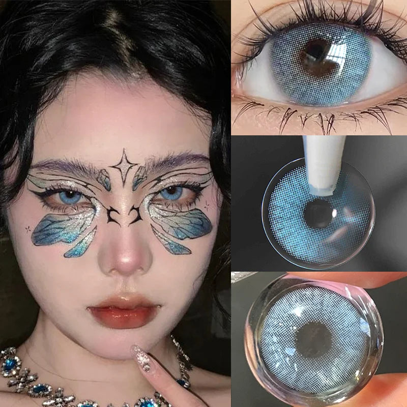 Bel Hills | 1 Pair New Colored Contact Lenses with Diopters Natural Lenses Blue Lenses Bestsellers Green Pupil Cosmetics Fast Shipping