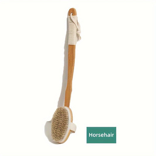 Bel Hills | Back Boar Bristles Cleaning Sponge for the Shower - Long Wooden Handle Bath Sponge Brush, Soft Natural Bristles for Back Cleaning