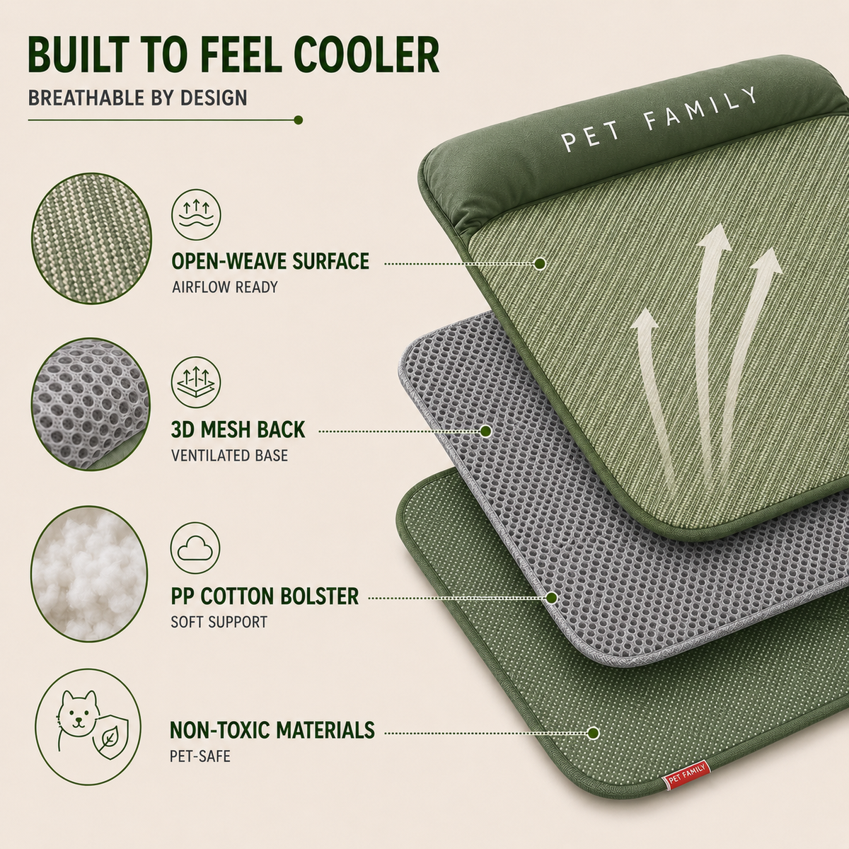 Bel Hills | Chilrest Breathable Pet Cooling Mat With Cushion