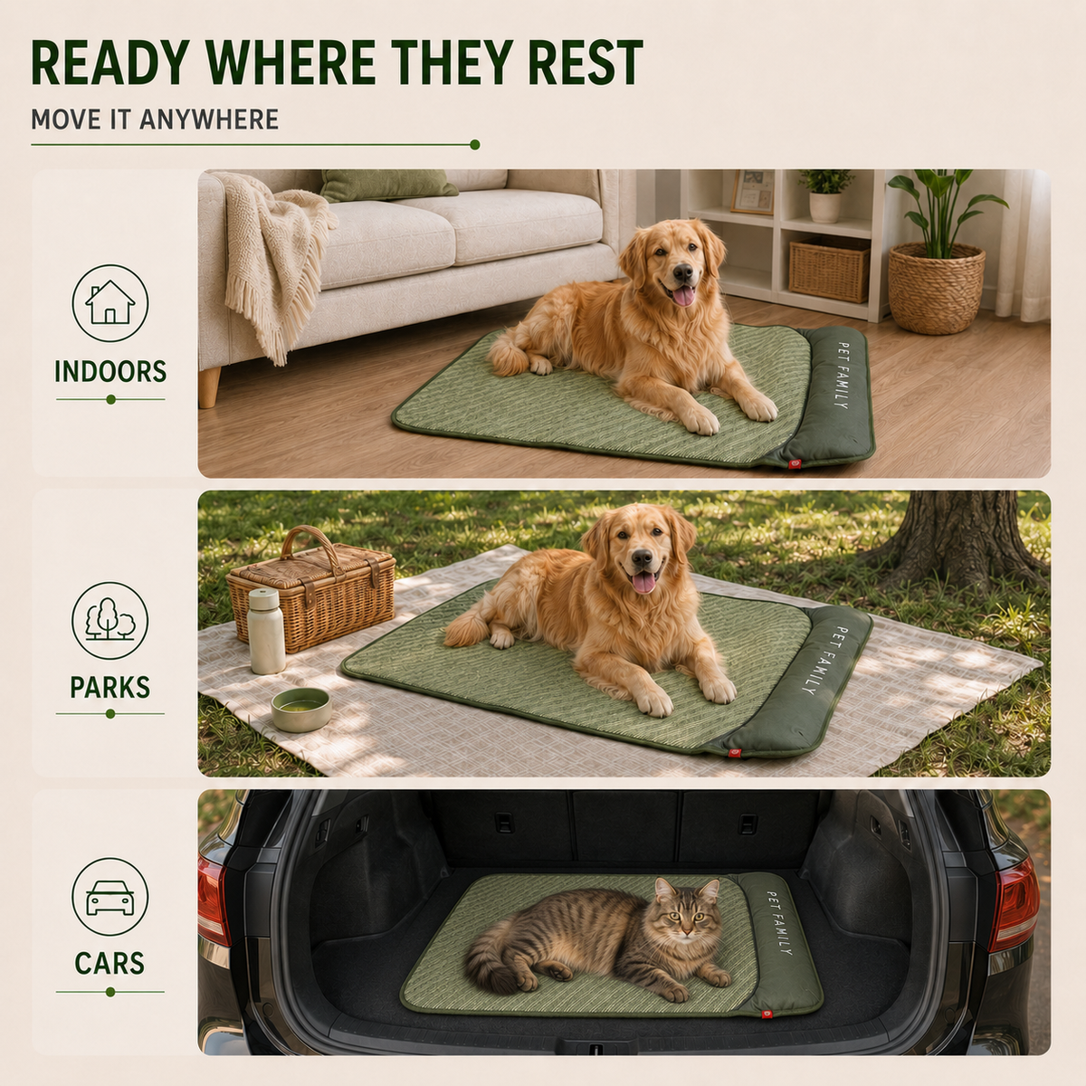 Bel Hills | Chilrest Breathable Pet Cooling Mat With Cushion