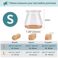 Bel Hills | Clear Silicone Chair Leg Caps with Integrated Felt Pads