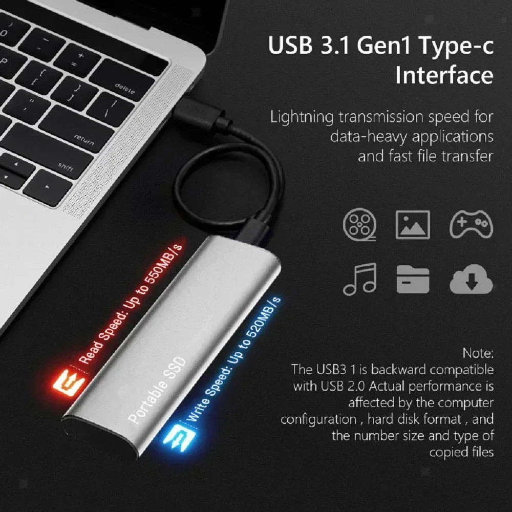 Bel Hills | External Portable SSD | High-Speed Solid State Drive | Black