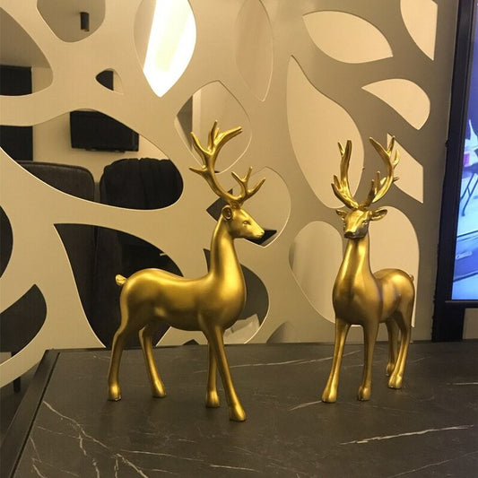 Bel Hills | Golden Couple Deer Figurines