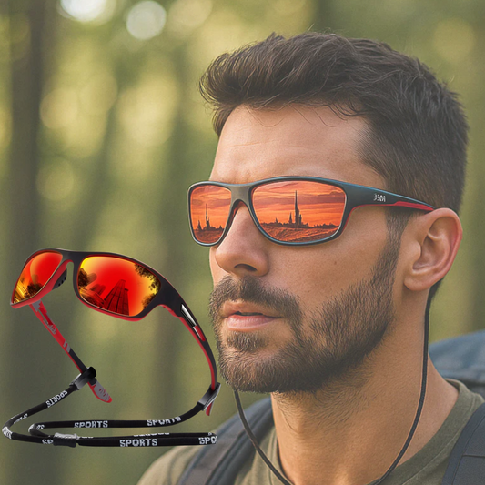 Bel Hills | Men's Polarized Sports Sunglasses UK – UV400 Wrap Around Sunglasses for Cycling, Running & Outdoor Activities | Lightweight & Glare Protection