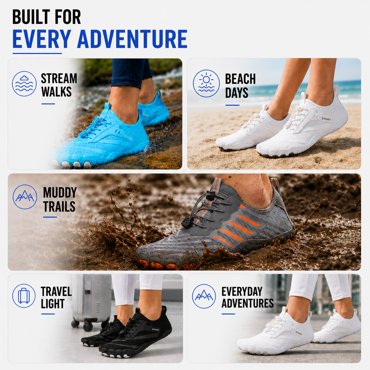 Bel Hills | Strideox Unisex Barefoot Sole Sports Shoe