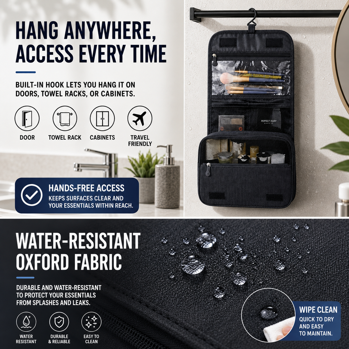Bel Hills | Vaylore Waterproof Hanging Toiletry Bag