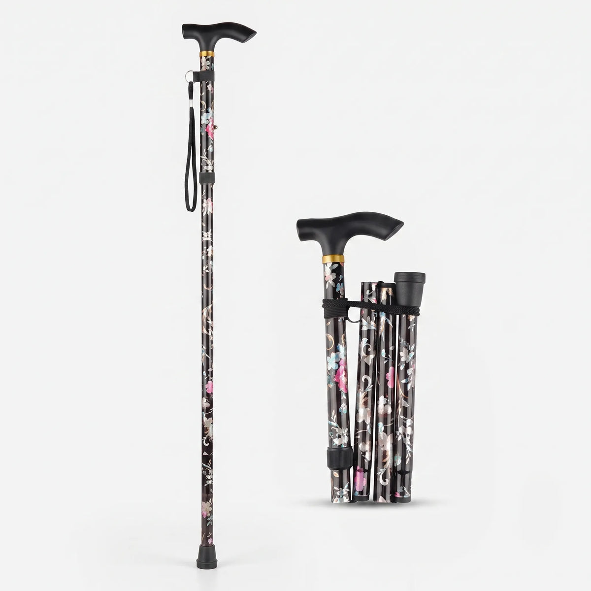 Floral Fold-Away Walking Stick