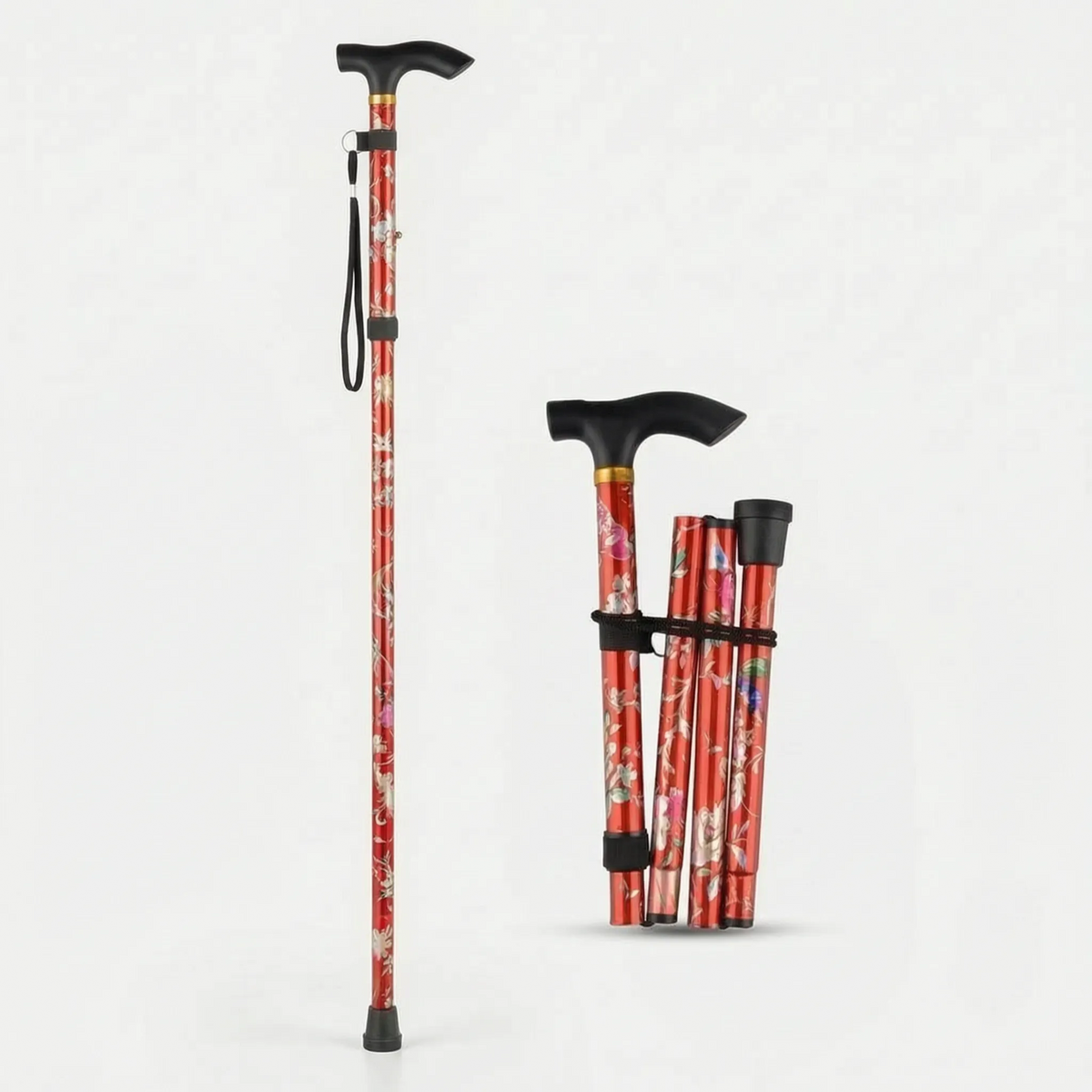 Floral Fold-Away Walking Stick