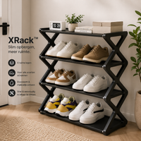 Foldable 4-Tier Shoe Rack – Space-Saving