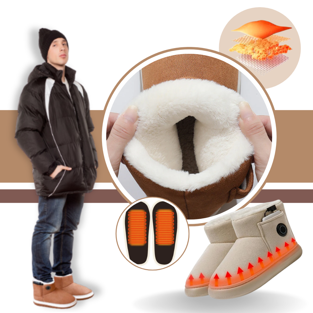 Graphene Heated Winter Boots with Adjustable Temperature and Rechargeable Battery