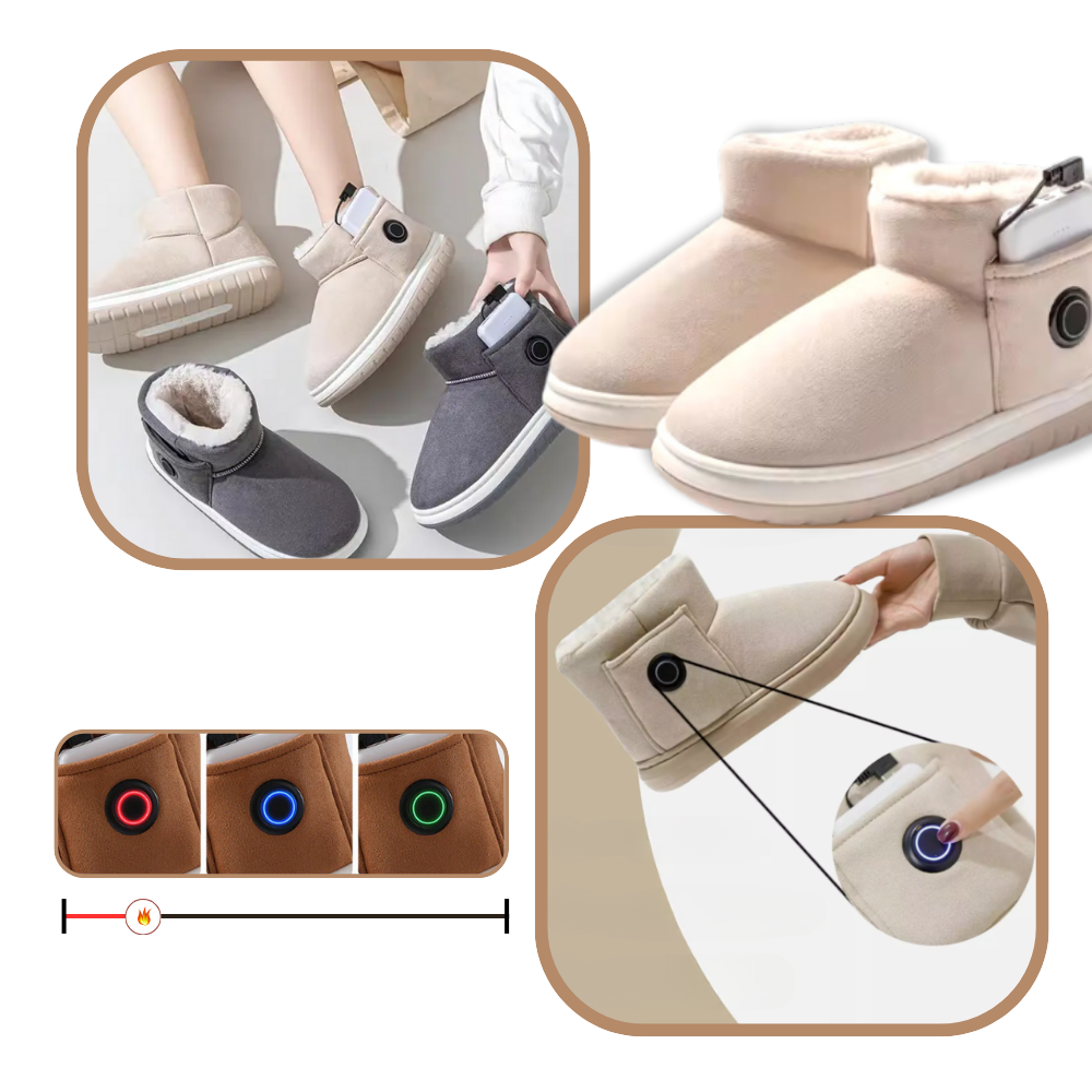 Graphene Heated Winter Boots with Adjustable Temperature and Rechargeable Battery