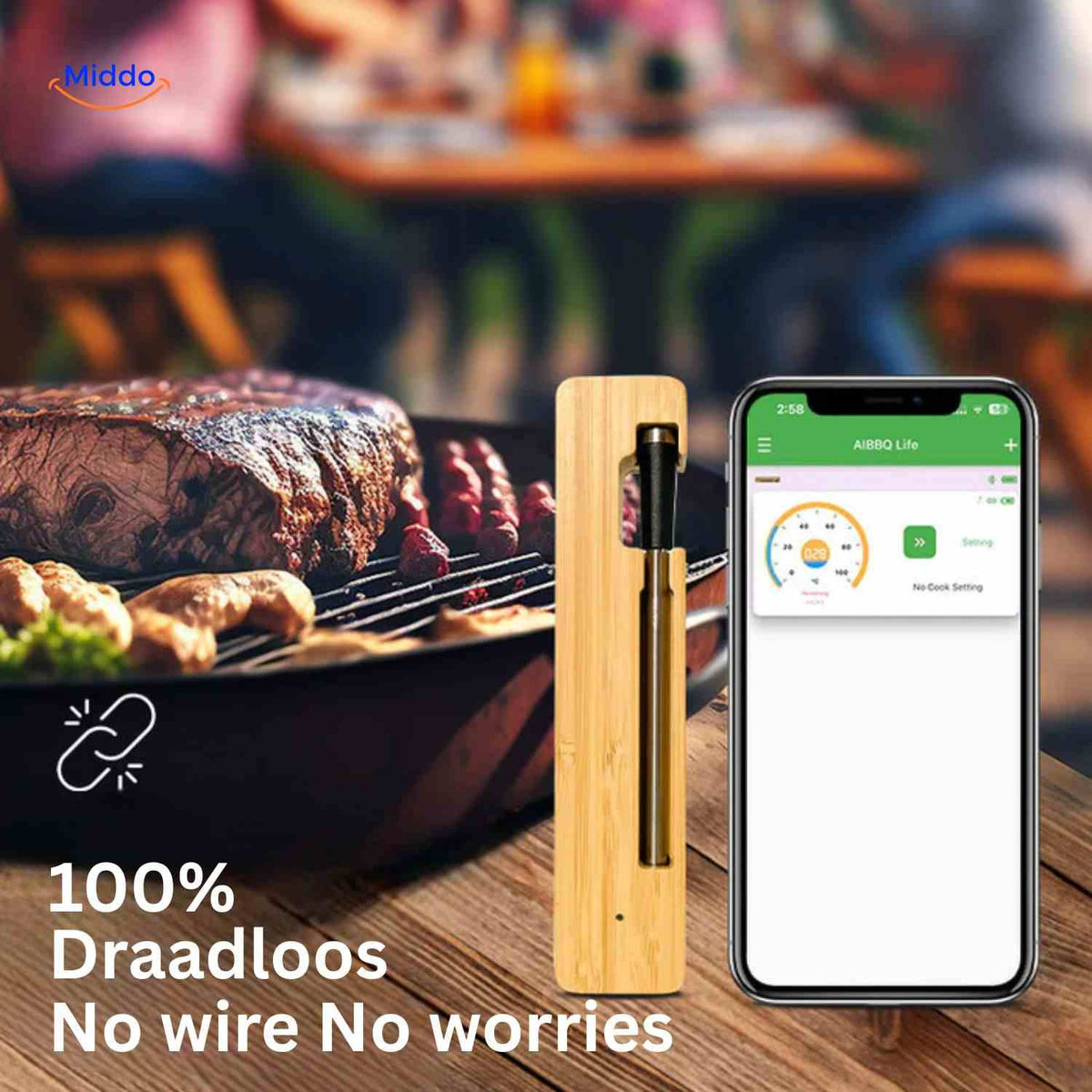 GrillGuard™ Thermo | Wireless, Waterproof & Perfectly Cooked Meat!