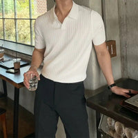 Guy | Men's Ribbed Short Sleeve Polo Shirt