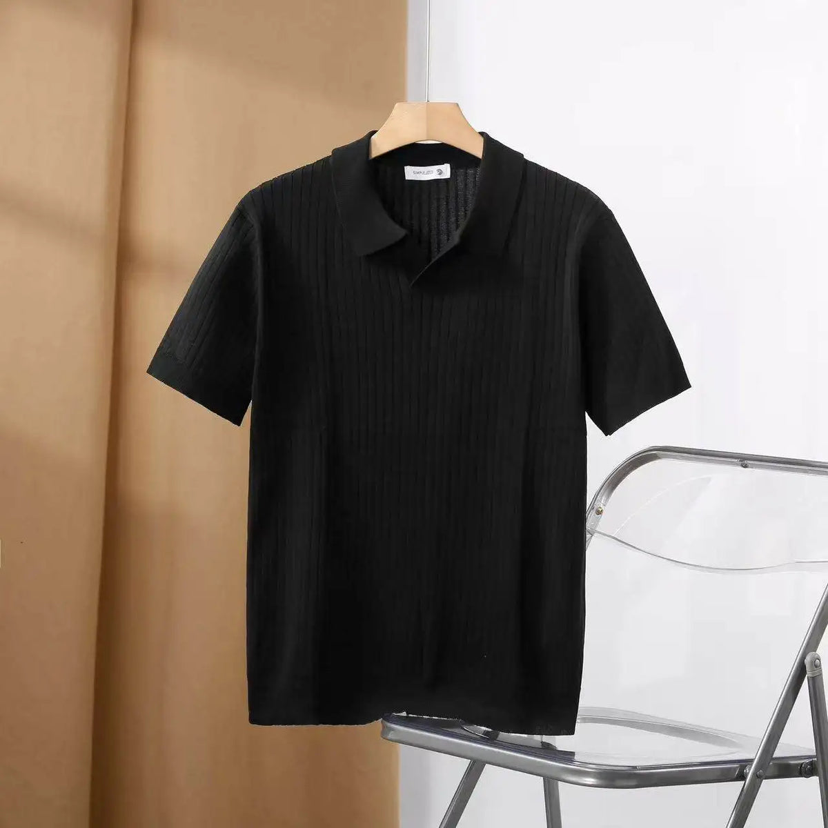 Guy | Men's Ribbed Short Sleeve Polo Shirt - Image 5