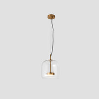 Hailie Retro LED Pendant Lamps Gold Amber Metal Glass Bedroom