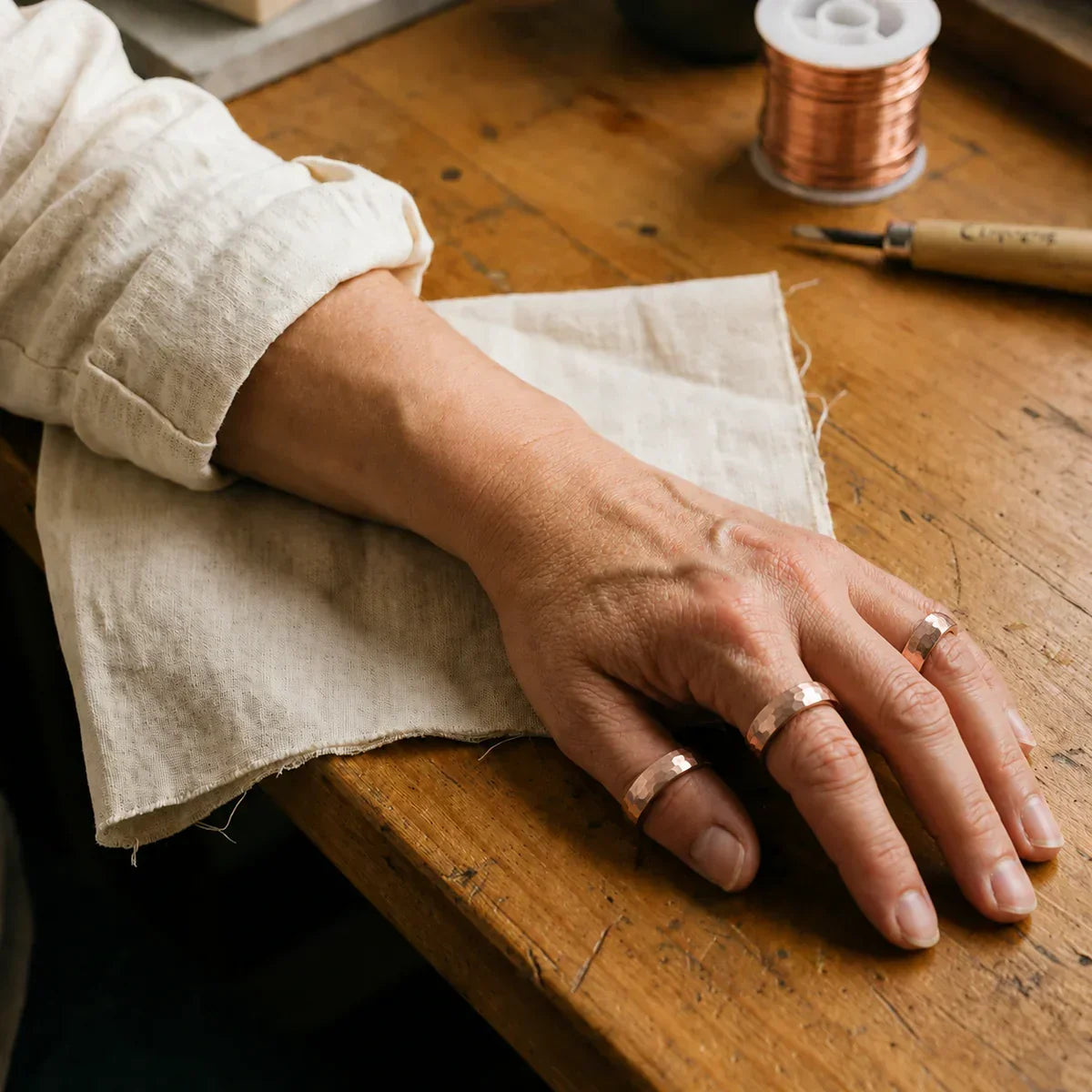 Hammered Copper Ring