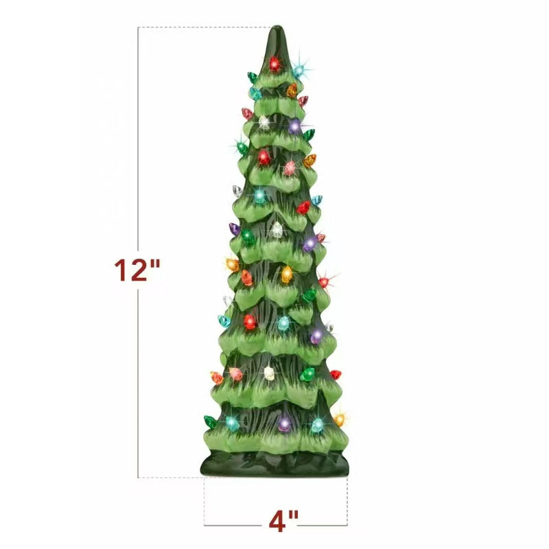 Handmade Ceramic Christmas Tree with LED Lights