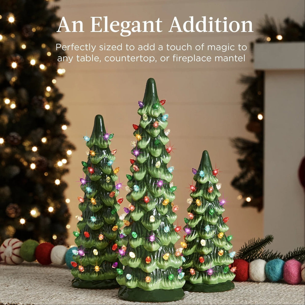 Handmade Ceramic Christmas Tree with LED Lights